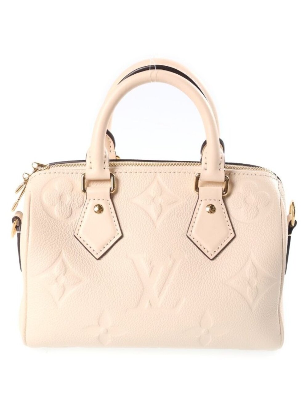 Louis Vuitton Monogram Empreinte Speedy Bandouliere 20 Cream Leather Handbag